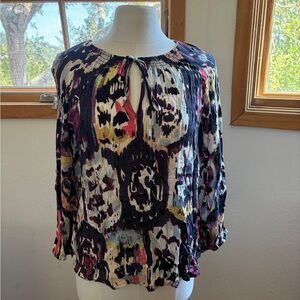 NIC+ZOE Abstract Print Blouse - Black, White, Red